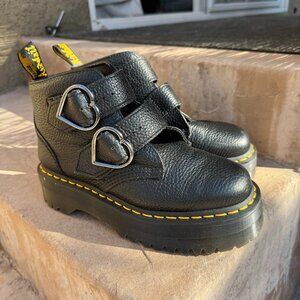 Dr Martens Devon Heart Buckle Platform Boots